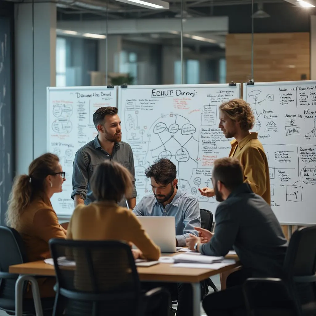 Equipo de AdaptiCo en una sesión de estrategia colaborativa