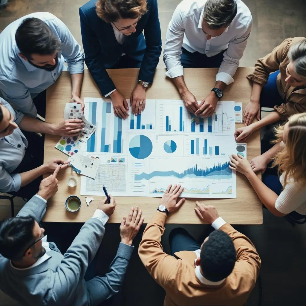 Equipo colaborando en estrategias adaptativas